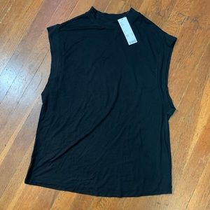 Black Muscle Tank Urban Outfitters Cross Stitch Crew Neck Collar NWT